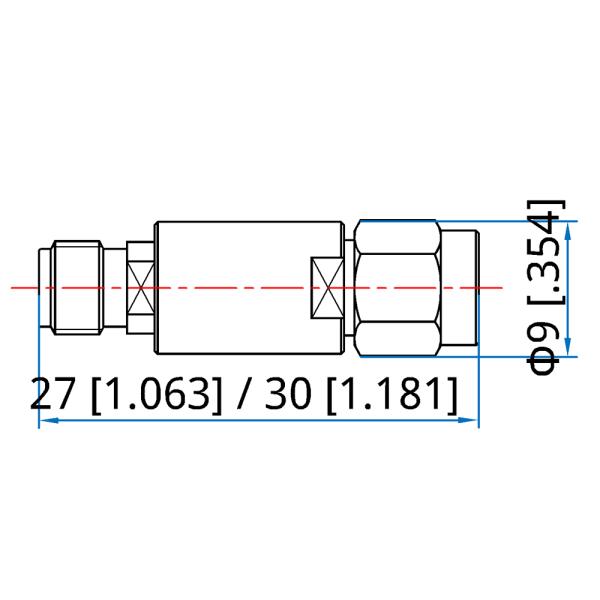 2W 18G SMA Мужчина SMA Женщина 50 Ом Точный электронный аттенуатор