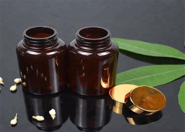 Amber 190cc Empty Pill Bottles , Aluminium Screw Cap Plastic Medicine Bottles