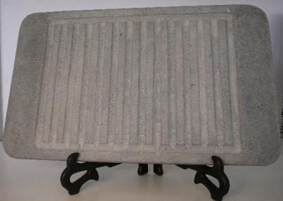 32x25cm Stone Grill Plates , Rectangular Stone Cooking Plate With Groove