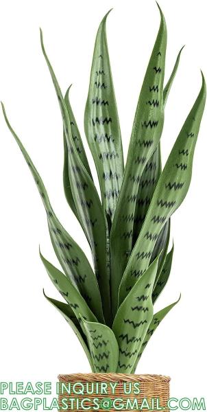 Artificial Snake Plant 26 inches Fake Sansevieria Artificial Potted Plants for Indoor and Outdoor, Home, Office