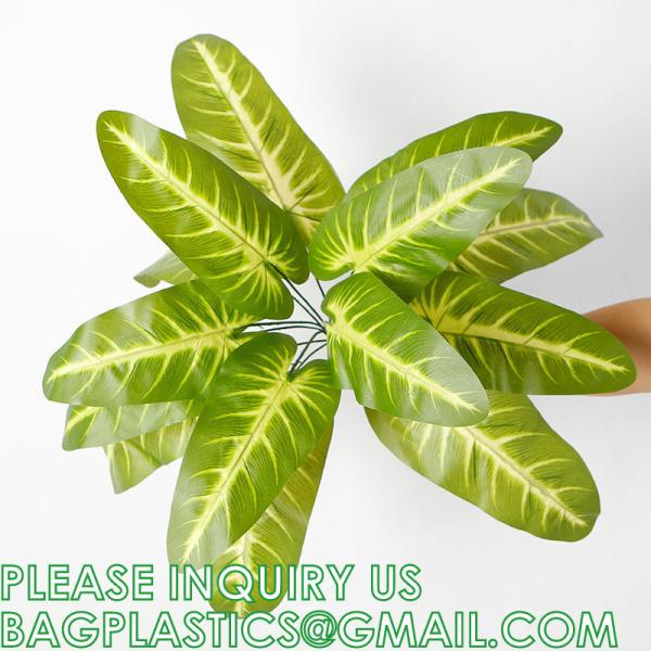 Palm Leaves Artificial Tropical Monstera-84Pcs 6 Kinds Large Small Green Fake Palm Leaf with Stems for Safari Jungle