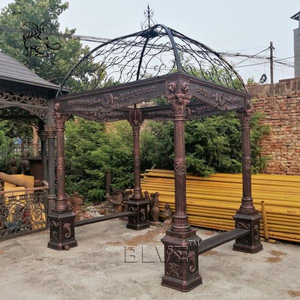 Antique Iron Gazebo Wrought Iron Pavilion Garden Metal Large European Style Outdoor Decorative