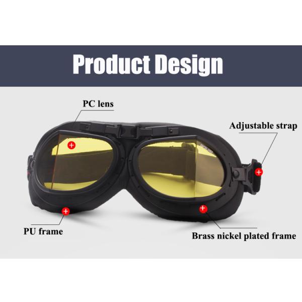 Vintage Style Motorcycle Glasses with Anti-fog and Eye Protection Features