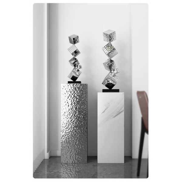 Hotel Lobby Living Room Stainless Steel Ornaments  Abstract Metal Decorations Aisle Entrance Large Floor Art Sculpture