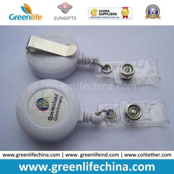 Blank White Standard Hot Plastic Custom Badge Reel Holder Retractors