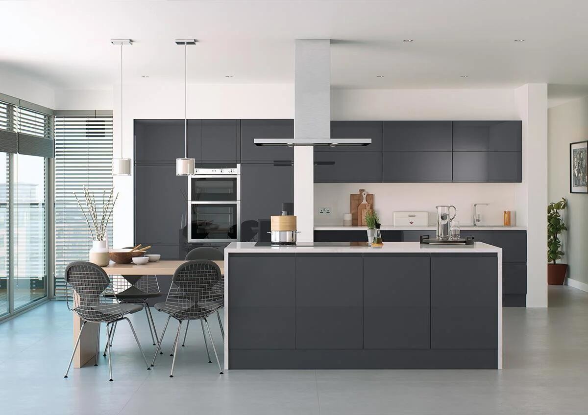 Customized Veneer Color Kitchen Furniture Cabinets with Drawer Slide and Modern Design