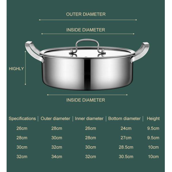 Chinese Stainless Steel 2 Compartment Induction Cooker 26cm Hot Stock Pots with Cover
