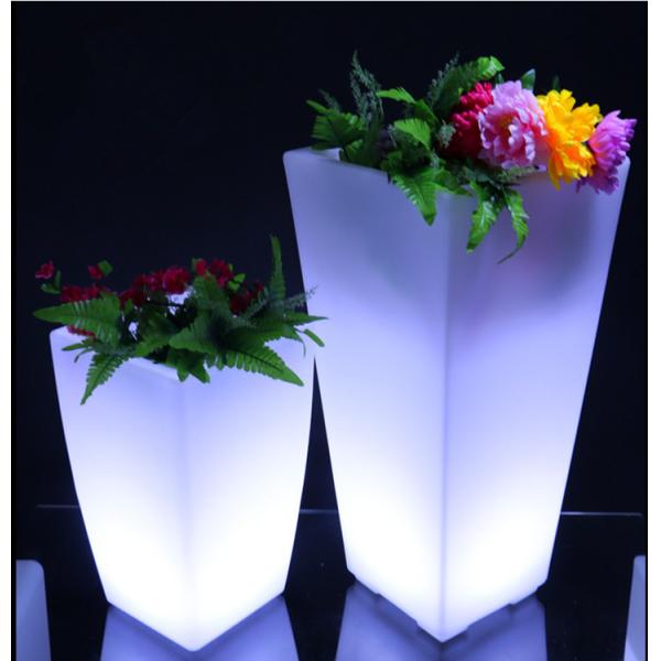 Plastic Plant Container Light Up Furniture , Rechargeable Led Bar Furniture