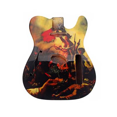 Polished Alder Ash Wood Guitar Body For TL Electric Guitar With French Revolution Pattern