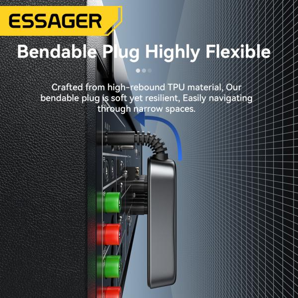 ESSAGER ES-BT10 Jack Aux 3.5mm vers Bluetooth Émetteur Récepteur Batterie Intégrée