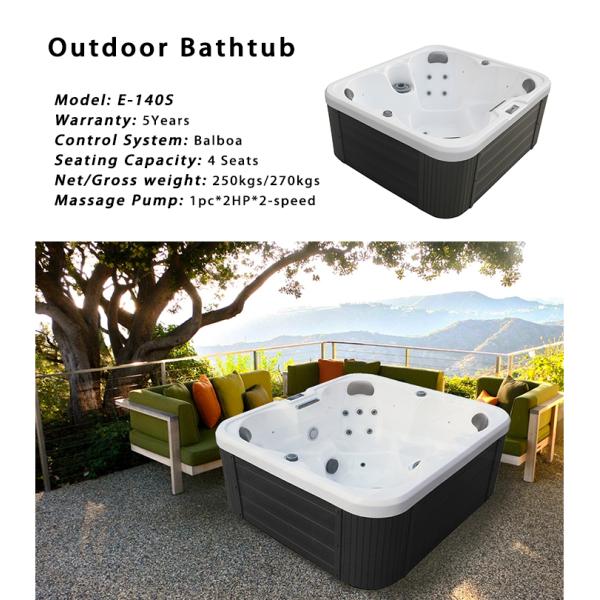 4 bañeras portátiles de acrílico del masaje de Whirlpool de las tinas calientes de las personas