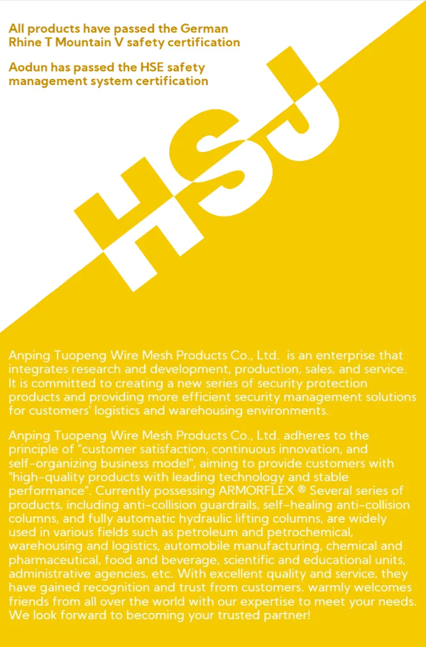 Rack End Protector Flexible Safety Barrier Impact Absorbing Safety Barrier