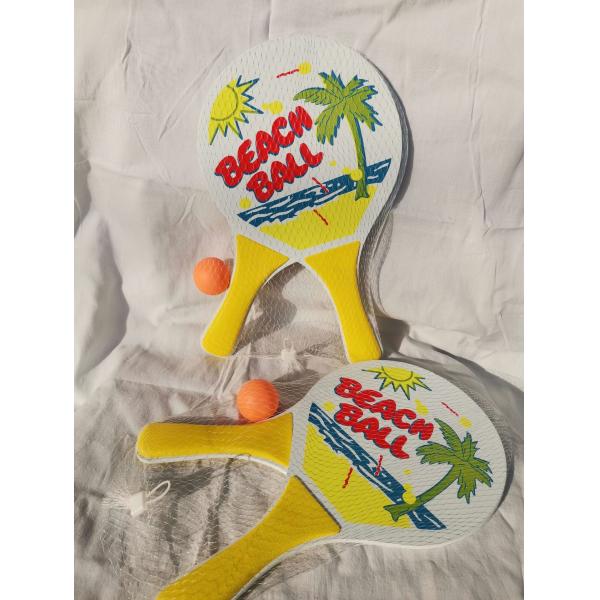 Customized Logo Colored Wooden Beach Paddle Ball Set for Training High Quality Beach Racket