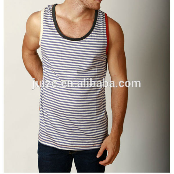 tank top gym Stripe tank top Casual Wholesale Singlets for Men
