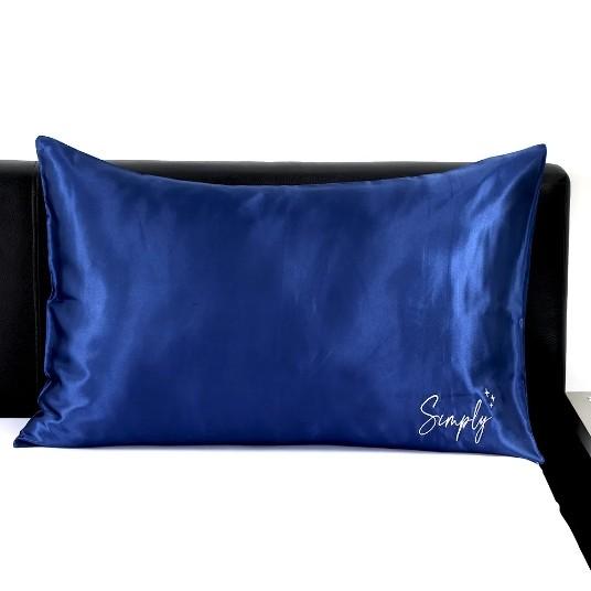 Hidden Zipper Closure Satin Pillow Cases Set In White Gray Beige Blue Custom Color