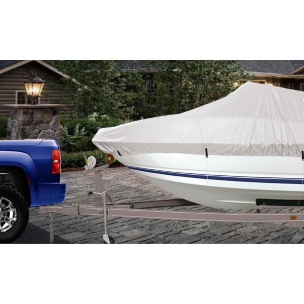 Trailerable Waterproof Boat Cover 150D Silver - Coated Oxford Material