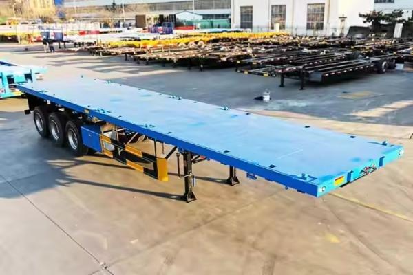 CIMC 2/3/4 Axles 40ft 12500*2500*1500mm 70 Ton Capacity 8-12 Sets Twist Lock Flatbed Deck Trailer