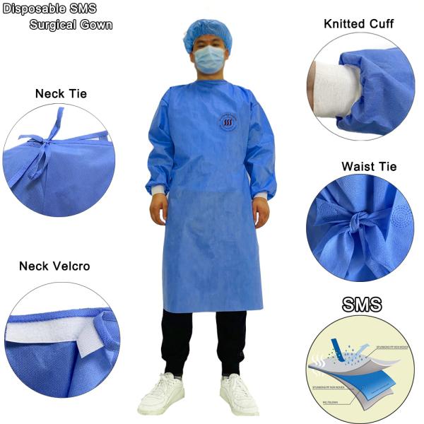 Хирургическое платье с ультразвуковым швом SMS