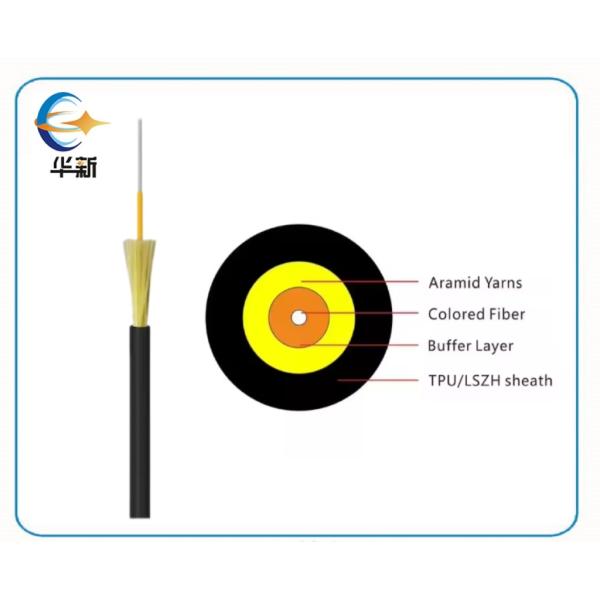 Monomode Optical Fiber TPU LSZH 3.0mm GJFJV Indoor Optical Fiber Cable