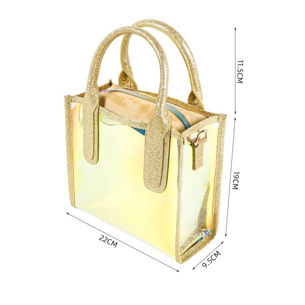Transparent Iridescent TPU Waterproof Beach Bag With Shoulder Strap