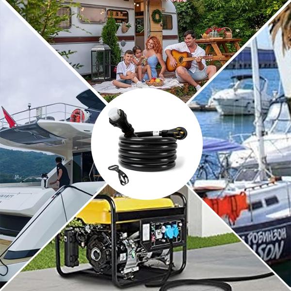 Cordon d'extension du générateur de 50 ampères de charge lourde 14-50P à SS2-50R pour le transfert de véhicule de stationnement Commutateur de secours à domicile résistant aux intempéries avec poignée