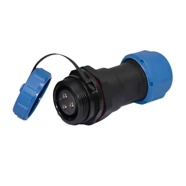 Plastic Waterproof Power Connector SP17 3 Pin Female Connector With Cover