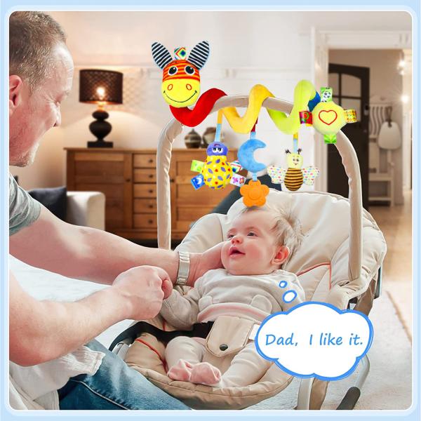 0-24 Months Baby Spiral Plush Toy Stretchy Activity Toy for Stroller and Crib Mobile