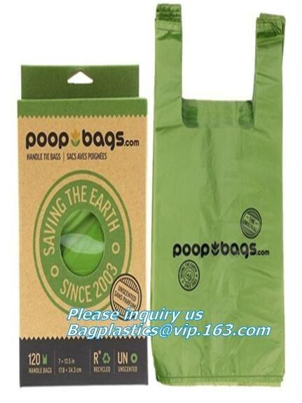 pet garbage bags/pet waster bags/high quality compostable dog poop bags, cornstarch 100% compostable biodegradable dog p