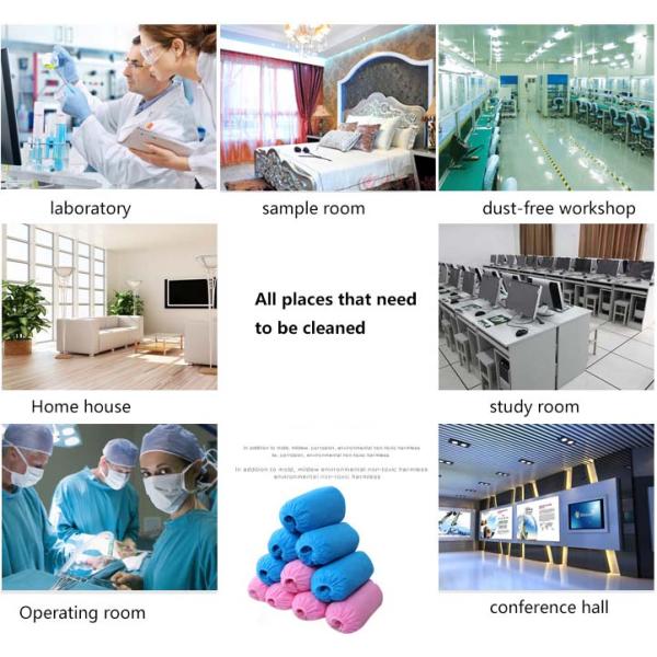 Non Skid Blue Disposable Shoe Covers , Disposable Surgical Shoe Covers