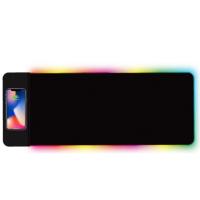 Almofadas recarregáveis do teclado do grande jogo com luz conduzida e o carregador sem fio Rgb MousePad de Qi 15W para o jogo