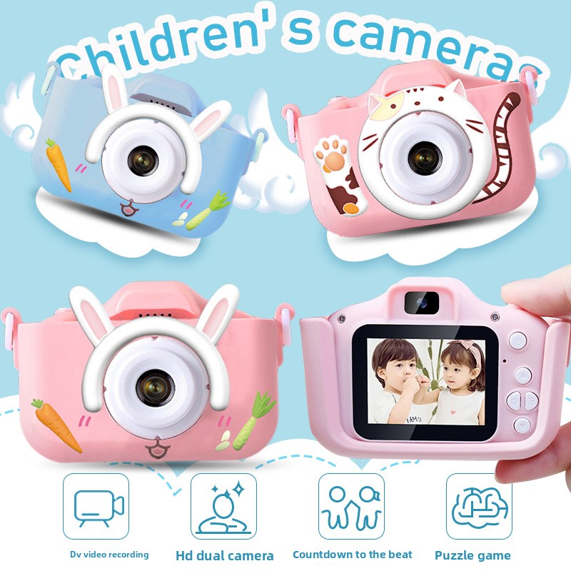 DLC High Quality Kids Camera , HD Dual Cameras, 1080P Video Recording, Auto Focus, Face Recognition, Multiple Filters