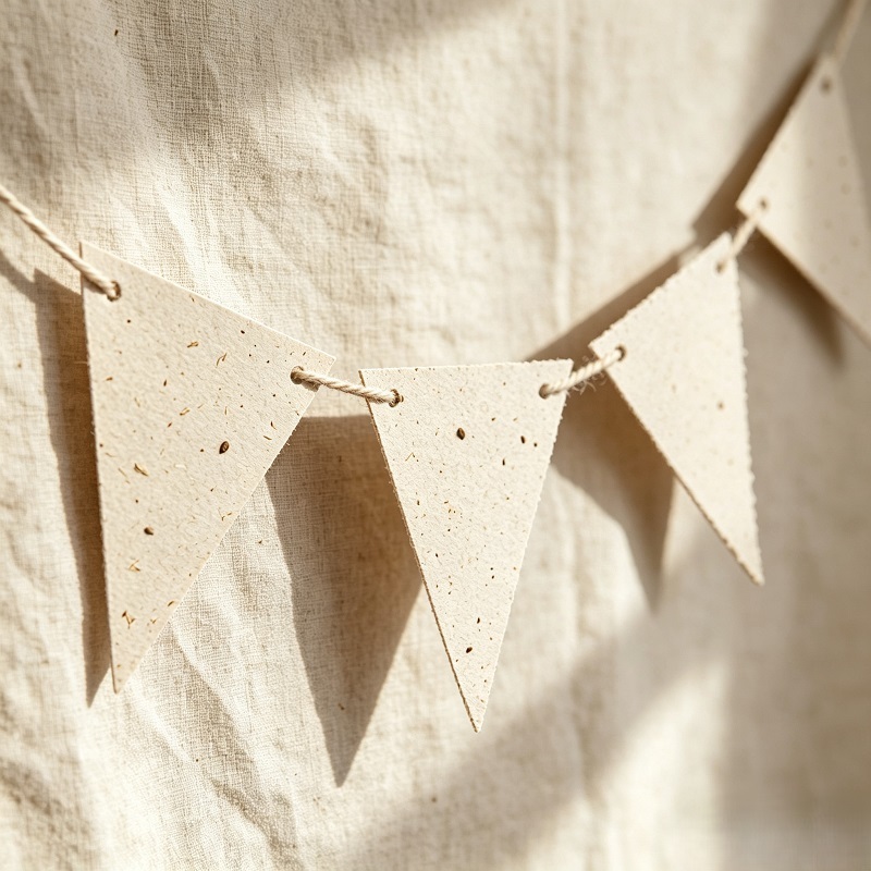 Plantable seed paper party flag garland OEM for eco-friendly events