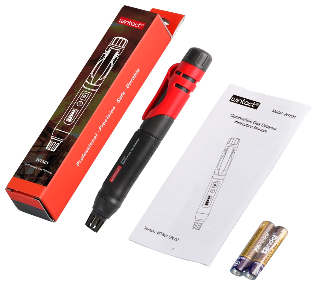 WT801 Pen-type Combustible Gas Monitor with 3-5cm Detection Distance 0.5-Second Response Time and 50~1000PPM Range