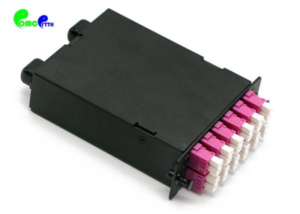 OM4 1U 4 Slots Patch Panel MPO MTP Cassette Desgined Low Insertion Loss For 10G / 40G