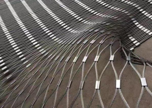 316 Rope Net Fence 35*35mm Opening Stainless Steel Wire Rope Mesh