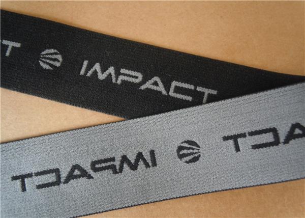 Black Jacquard Elastic Waistband , Elastic Webbing Straps Washable 