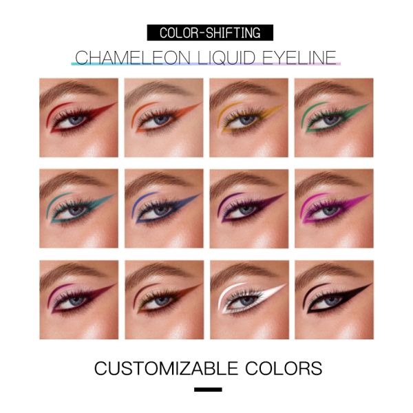 Long-Lasting Waterproof Shimmer Color Shifting Liquid Eyeliner Pen for Daily Makeup