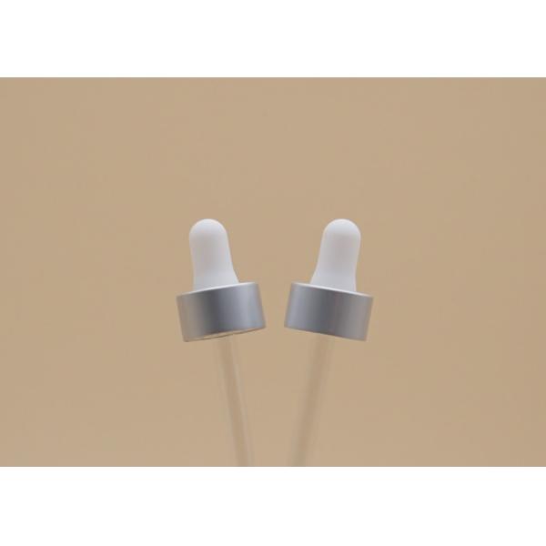 Капельница 20 масла алюминиевого серебра Матт стеклянная/400 с белым центриком силикона