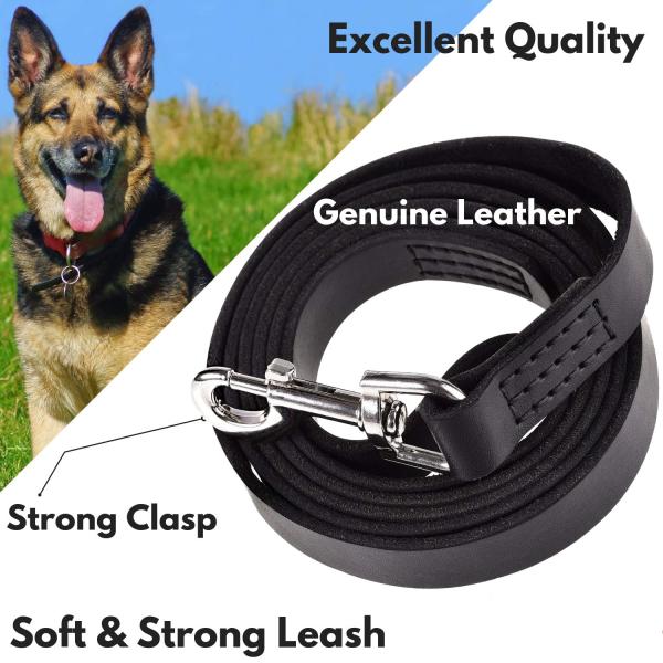 Главный сверхмощный кожаный поводок собаки, руководство тренировки собаки идя 6 футов длинных