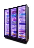 Refroidisseur et réfrigérateur en verre de boisson de boissons de réfrigérateur de bière de porte avec la LED colorée