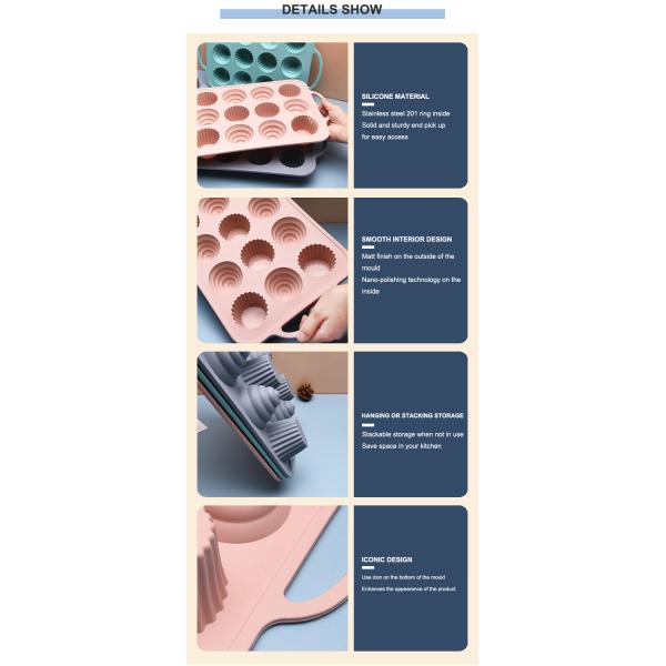 Easy Release Versatile 12 Cavity Silicone Cake Mould