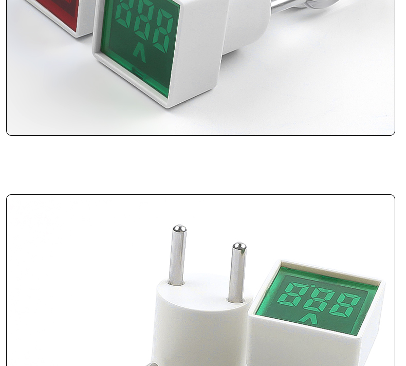 European Standard Small Panel Meters Digital LED Display Indicator with Universal Square Plug Voltmeter
