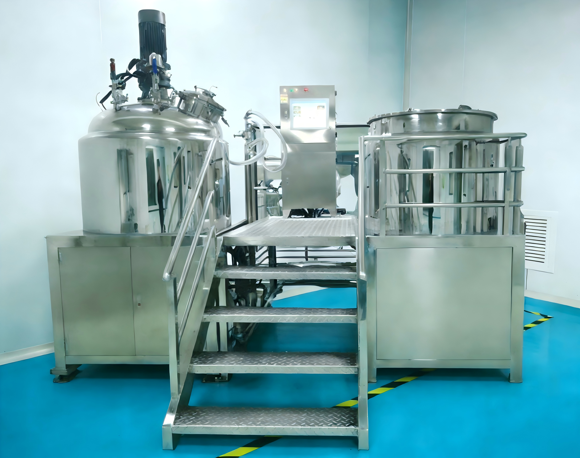 Industrial High Shear Mixer Fixed Cosmetics Vacuum Emulsifying Homogenizer