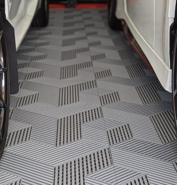 Rib Self-Draining warehouse plastic flooring Garage floor tiles interlocking grid floor