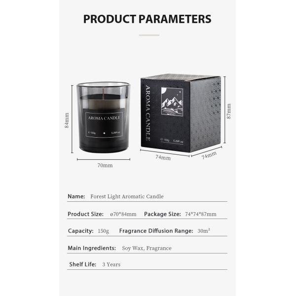 Elegant Romantic Aromatic Candle 150g For Aromatherapy Relaxation