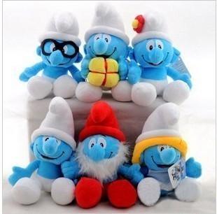 Cute Smurf Stuffed Animals Cartoon Plush Toys For Vending Crane Machine
