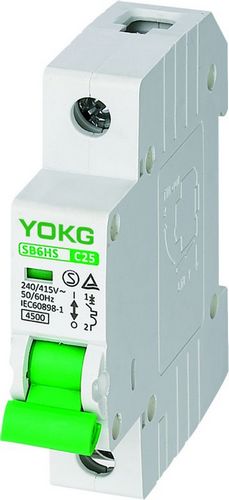 Тип тип 4.5KA MCB одиночной фазы SB6HS 230V 400V 10A 63A BCD потому что кривая c d