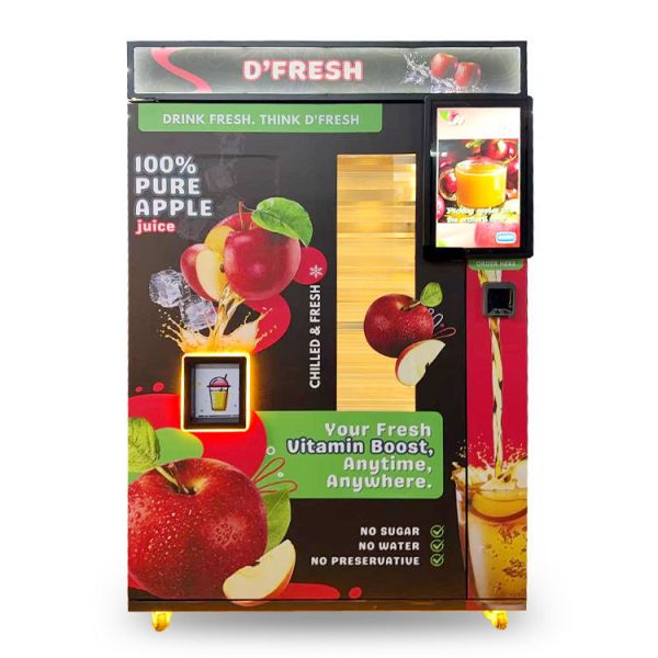Ozone Sterilization Apple Juice Vending Machine with 21.6-inch LCD Screen and Freon Gas 134 Refrigeration