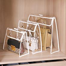 Fashionable Design Luxury PVC Handbag Purse, Organizer Dust Cover, Bag Protector, Magnetic Snap Closure