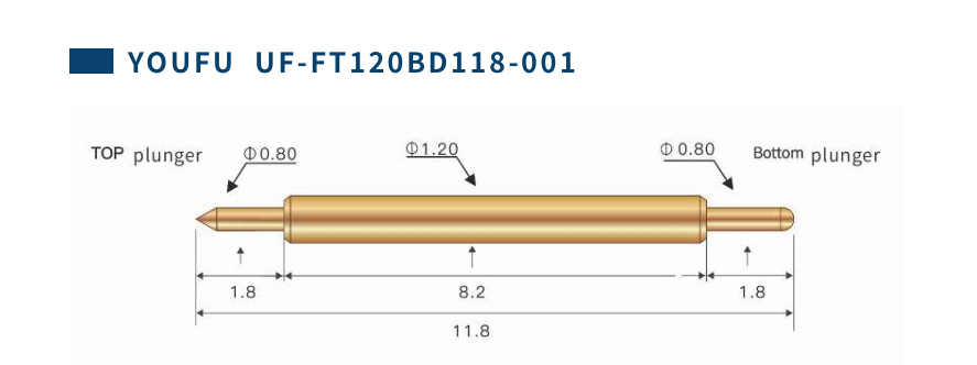 Spring Loaded Test Probe Double Ended for ICT, FCT Test Fixtures